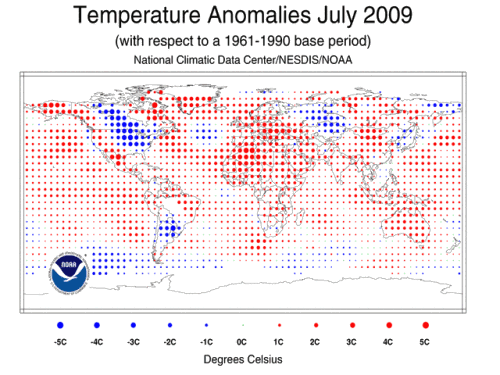 July 2009 Temperature Anomolies